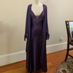 Vintage Victoria Secret Satin Gown & Robe-size small